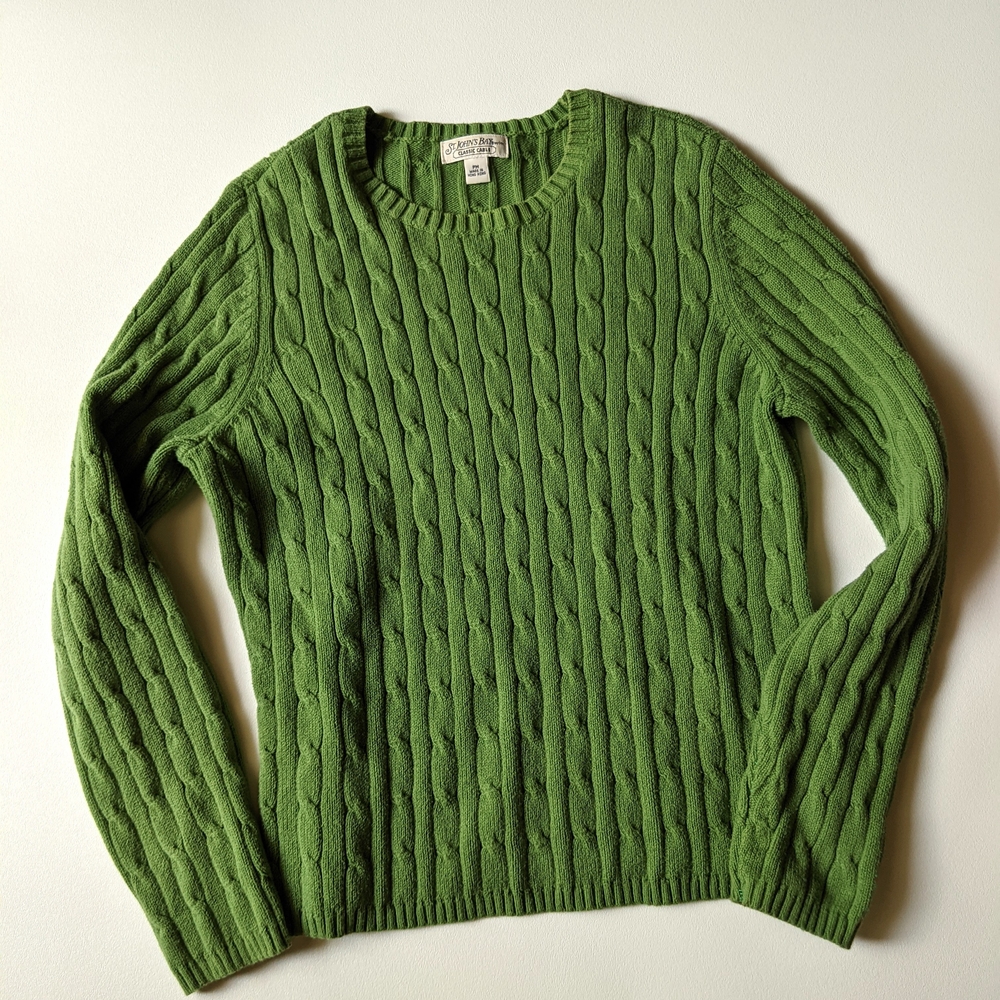 Green Cable Knit Sweater